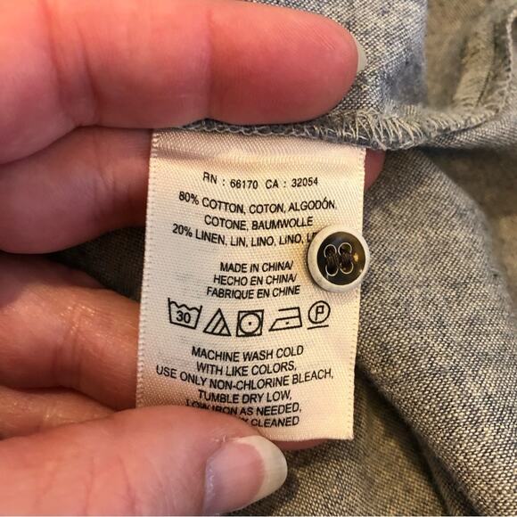 Anthropologie Holding Horses gray button front linen blend tunic top or dress 6 - Picture 9 of 13